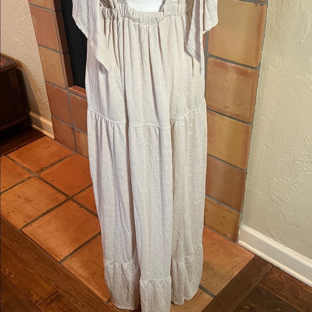 Free People Beach La La Maxi Dress, Salt, size M - Picture 7 of 9